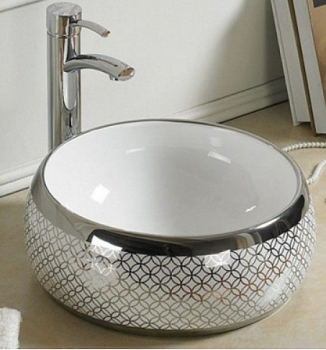 Фигурный умывальник MELANA 800-5004SP-1 серебро